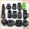 Double/ 2 Holes Plastic Black Spring Stoppers Barrel Cord Locks Toggles