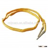 military uniform shoulder cord yellow ribbon army hand knitted braided lanyard cords with two metal
