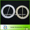 Wholesale silver and gold 50mm 2 rows round rhinestone chair sash buckle