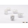 Full Stone Silver Ball BeadsCrystal Ball Beads Solid Silver Beads