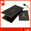 Black Cardboard Folded Custom Hang Tags Designed For Price / Clothing