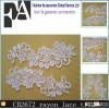 100% Polyesther square crocheted embroidery lace in pair