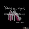 Custom Iron On Order my Steps High Heeled Shoes Rhinestone Heat Transfer