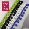Fancy design 3.0cm india tassel fringe pom pom trim for garment decoration