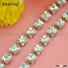 Fashion clear square rhinestone cup crystal chain trim