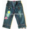 kids casual pants; enzyme washing denim kids pants; trendy designed kids pants ;