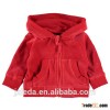 Best selling winter heavy velour full zip hooded coat baby girls, baby kids wear custom