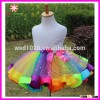 2015 newest baby girl skirt kids rainbow tutu skirts hot selling pettiskirt tutu for custome party w