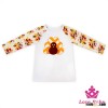 Children Clothes 2016 latest fall&winter baby clothes girls long sleeve top with turkey print Bo