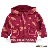Newest top quality print baby girls winter soft fleece hoodie , infant 100% cotton clothing OEM cust