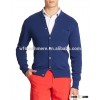 mens blue cardigan wholesale customized knitted 100% cashmere cardigan