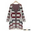 W6172 4XL blended european geometric pattern long sweaters
