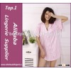 Ladies Sleepshirt Summer Sexy Satin Silk Sleep Shirt Women Nightshirts Pink Nighties Sleepwear
