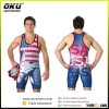 Okusports Pro custom made High Cut sublimation wrestling singlet, sumo singlet