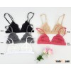 Floral Sheer Bras Bustier Crop Top Unpadded Mesh Lined A B C Lace Scallop Bralette