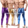 Shiny Faux Leather Sexy Men's Pants Base Layer Tight Long Trousers Underwear Sports Gear