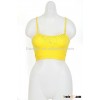Ladies' seamless short top with lace back and rhinestones