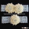 Ivory Shabby flower Toss Garter For Bride,Wedding Blue Leg Lace Garter