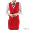 Formal airline stewardess uniform red air hostess costume for air hostess uniform