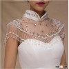 2016 Beautiful stand collar rhinestone Jacket Blings Pearls Bridal Wraps with tassels wedding elegan