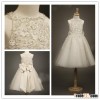 GF1 2016 Hot Sale New Real Ball Gown Scoop Bow Back Lace Flower Girl Dresses