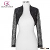 Stock Womens Ladies Long Sleeve Cropped Black Lace Shrug Bolero BP000049-1