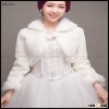 Hot sale women white faux fur fur bridal jacket