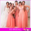 Hot Sale MA0101 Colors Available Sleeveless Long Chiffon Pattern Bridesmaid Dress