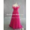 HY-E238 Real Made homecoming fuchsia beaded floor length evening gowns 2014