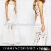 China custom sleeveless split lace weddings bridesmaid dresses long