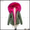 New design rabbit fur lining parka faux fur collar jacket