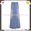 Wholesale custom long blue jeans skirt for wowon new design