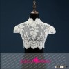 Real Samples Muslim High Neck Short Sleves Lace Wedding Bolero C02