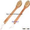 Natural wood and bristle body brush bath brush