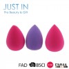 3Pcs Red and Purple Teardrop Makeup Sponge Make Up Power Buff