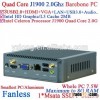 Cheapest fanless mini pc case j1900 with intel quad core 2.0GHz Barebone PC