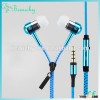 new products 2016 free samples mobile sport earphone & headphone, zipper headphone in ear earpho