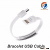 High quality white fashion portable Short Flat colorful Sync Data USB 2.0 Bracelet Micro USB Chargin