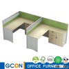 modern office F shaped workstation with cabinet