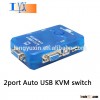 2 port USB 2.0 automatic KVM switch/ 250Hz KVM Bo Video Monitor Mouse Keyboard VGA resolution:1920*1