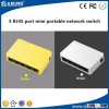 Factory direct sale 5 RJ45 port mini portable network switch with cheap price