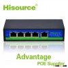 Hisource 4 port poe switch IEEE802.3 AF/AT POE Switch 10/100M ethernet poe switch
