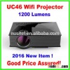 2016 New wifi projector UC46,UNIC 1200Lumens Best Small 800*480 VGA HD wifi LED Projector UC46