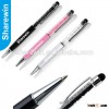 2 in 1 promotional custom crystal stylus ball pen,crystal ballpoint pen,crystal stylus pen