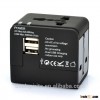 2016 led lighting rubber oil logo universal travel adapter with dual usb port manufacturers,supplier