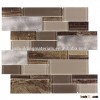 grey glass mix metal backsplash mosaic tiles-- mosaic tile