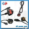 BS approval 3pin 2 pin 250V 13A British UK power cord