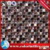 Indoor broken glass mosaic tile , square crystal glass mosaic for wall