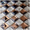 Art decorative wall mirror crystal glass wholesale gold color glass mosaic tile