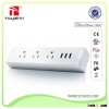 3-Outlet Travel Charger Power Strip with 3.4A Max 3 USB Ports, 1.8M Power Cord for iPhone 6s/6/6 plu